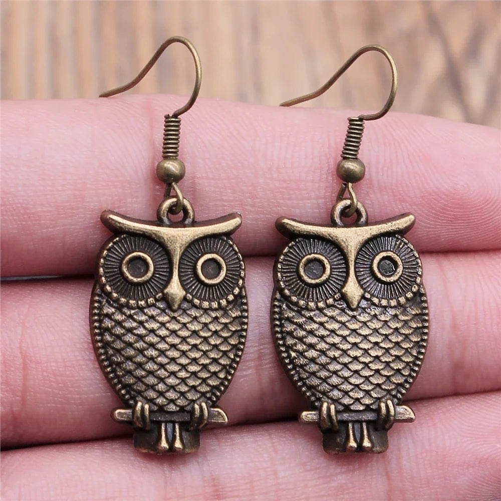 Vintage Owl Bohemian Dangle Earrings