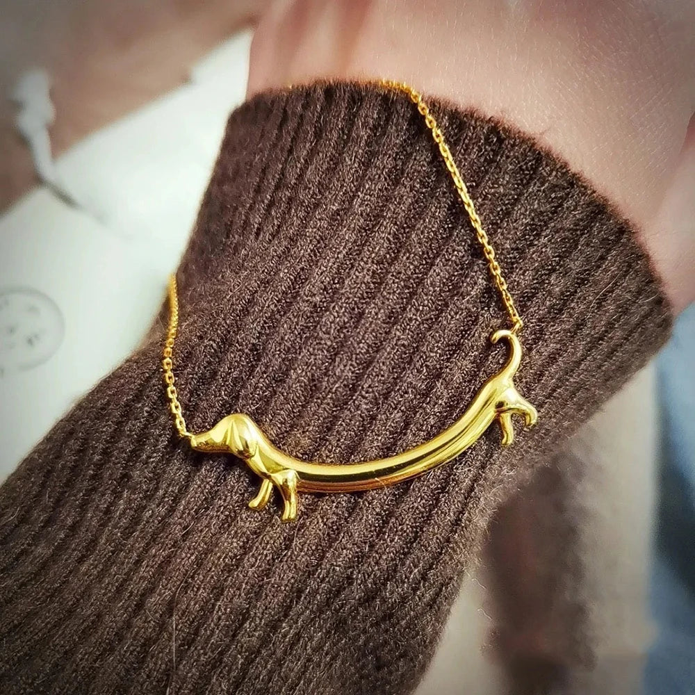 Gold-Tone Dachshund Necklace